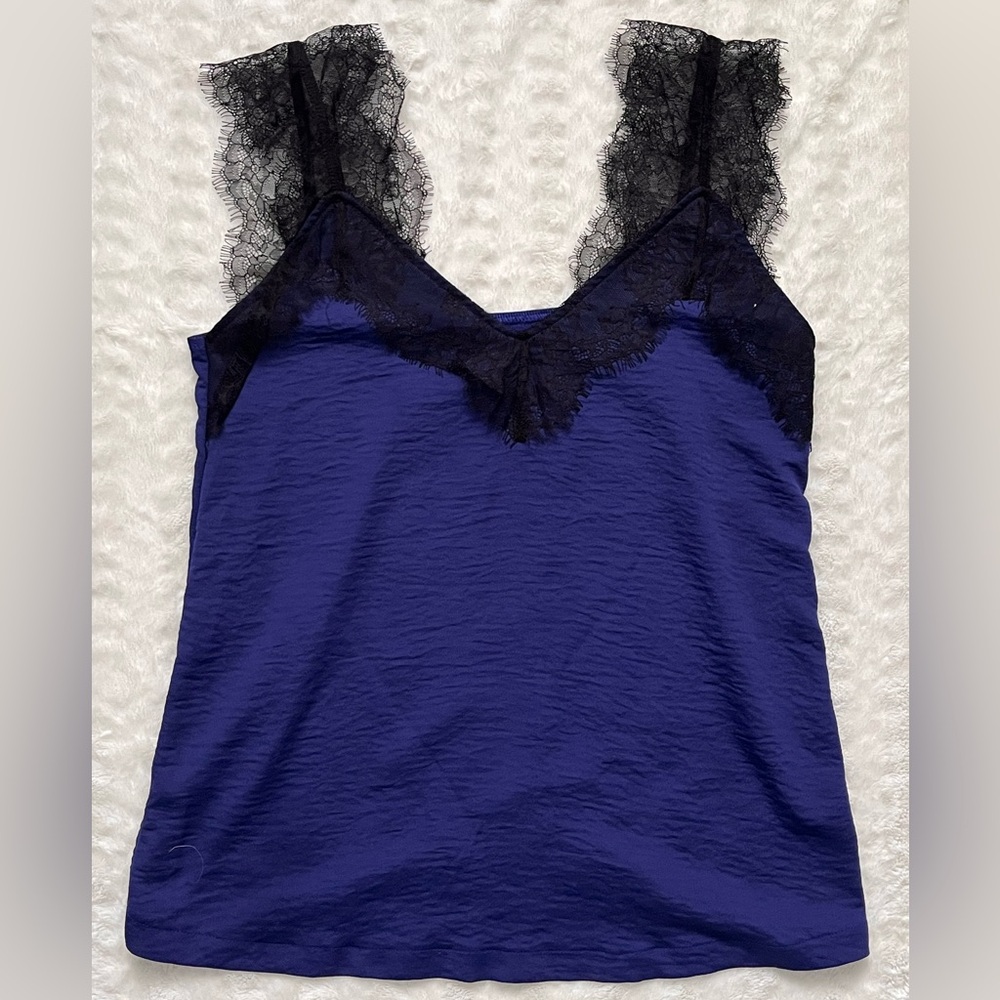 Blue Lace Trim Top